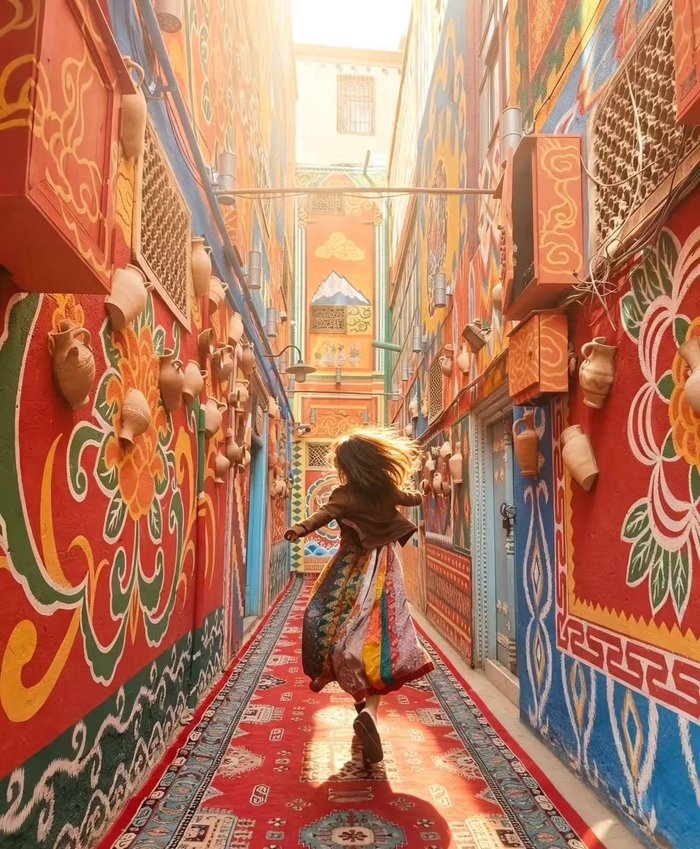 Colorful Uyghur folk alleys